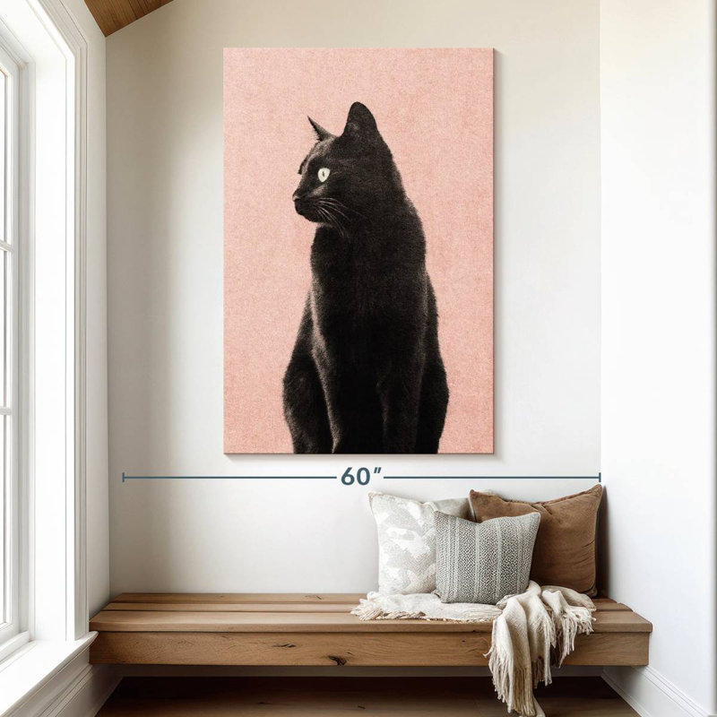 Brampt Black Cat Peach, 51" H x 34" W
