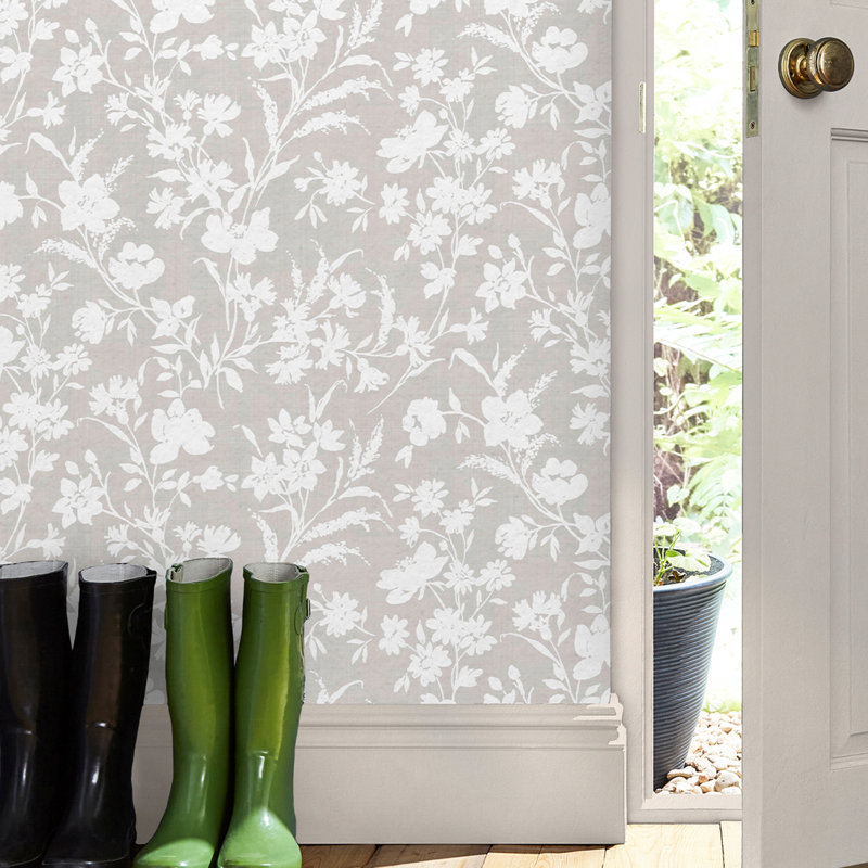 Laura Ashley Rye Dove Wallpaper, Gray