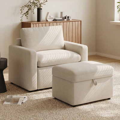 Chaise rembourrée avec repose-pieds Lana