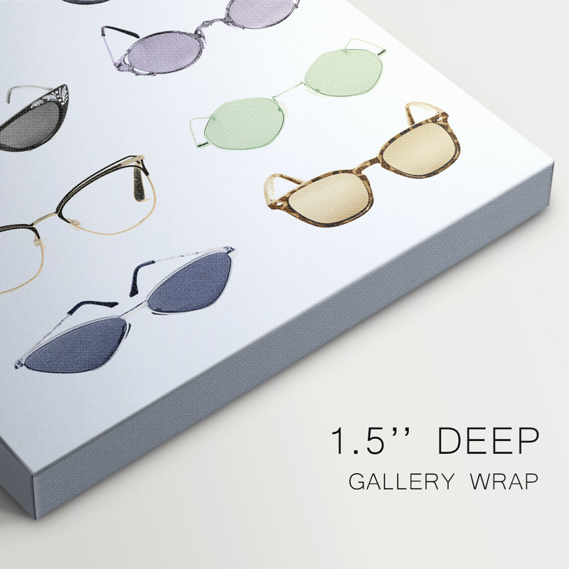 Vintage Glasses I-Premium Gallery Wrapped Canvas -Ready to Hang