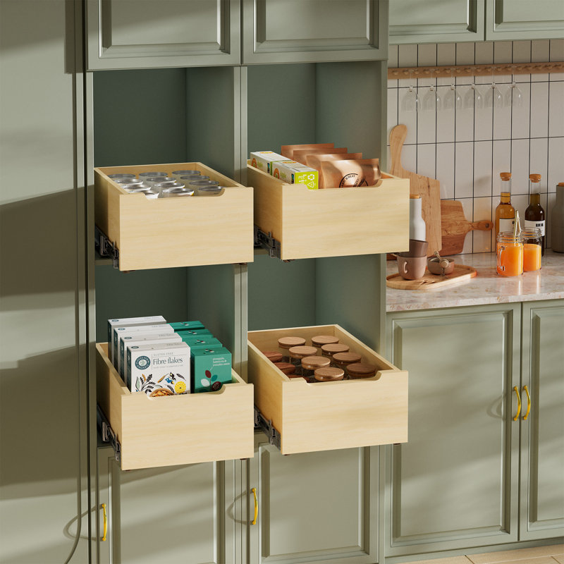 Tiroir de cuisine en bois, H 8 po x l 13,50 po x P 21 po