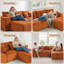 Canapé rembourré en forme de L 101 po sans assemblage en chenille-129943486