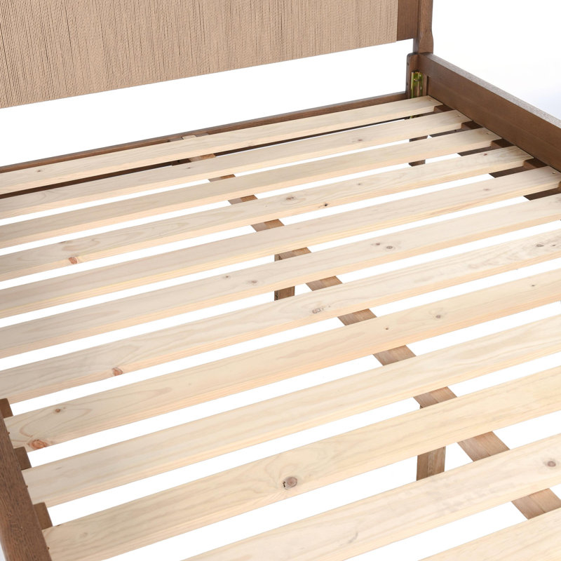 Corda Oak Wood Brown Queen Platform Bed, Queen