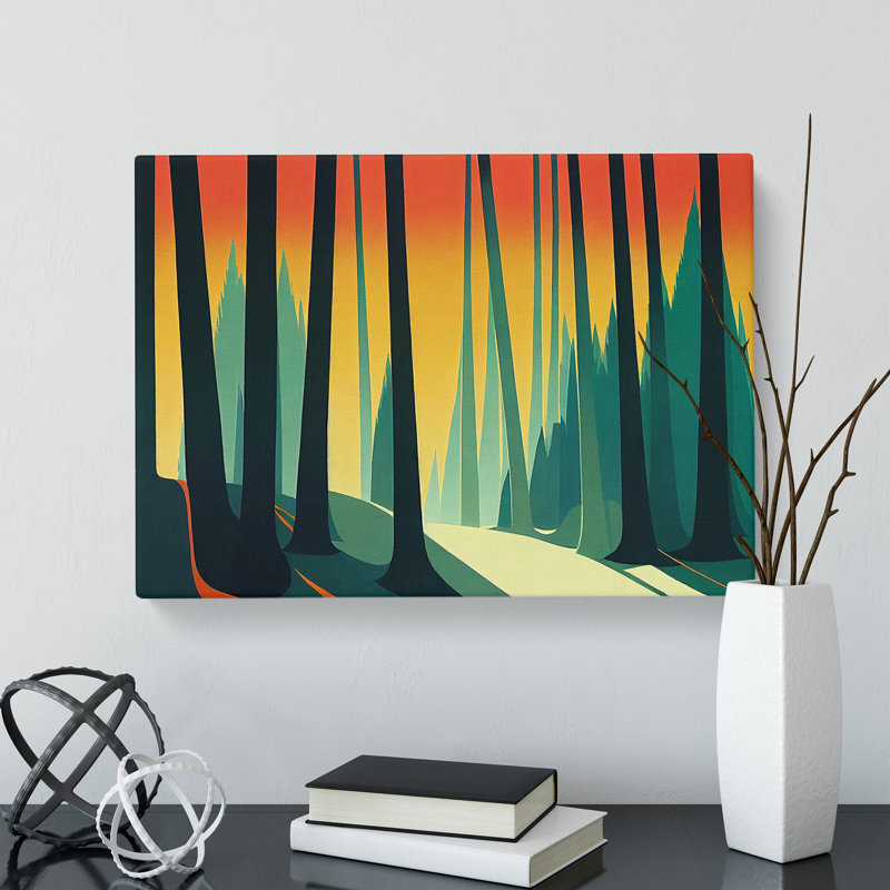 Spring Forest Art Deco Vol.7 - Wrapped Canvas, 40cm H x 60cm W x 3cm D