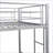 Twin Over Twin Metal Bunk Bed Frame - Silver, Sturdy Quiet, No Box Spring Needed, Space-Saving for Bedrooms-2014875630