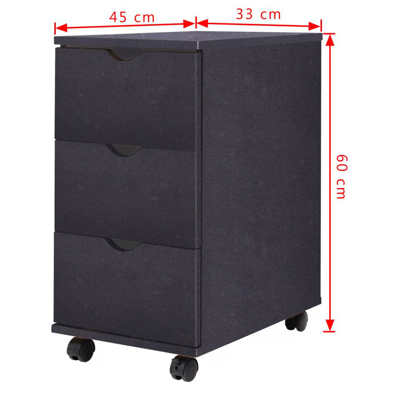 vidaXL Drawer Unit Engineered Wood Small Drawer Unit Rectangular, Black