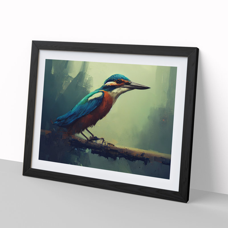 Kingfisher Bird Vol.3 - Framed Print, Black, 46cm H x 64cm W x 2cm D