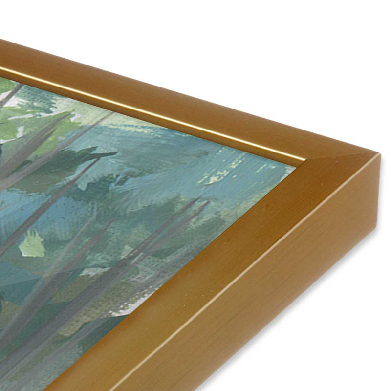 Ensemble de 2 impressions Serene Waves, 30" x 20", Impression encadrée, Or poli