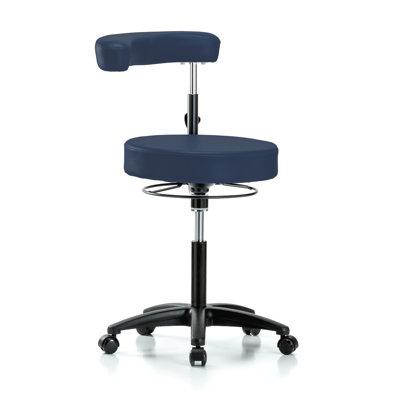 Backed Adjustable Backrest Adjustable Height Lab Stool with Removable Casters/Wheels