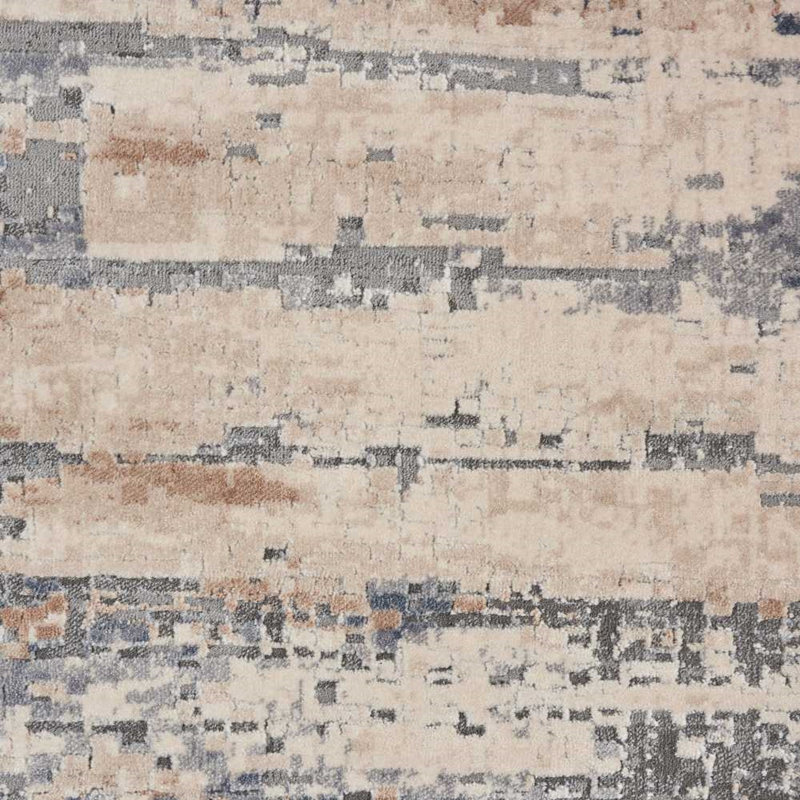 Comer Abstract Beige/Grey Area Rug, Runner 2'2" x 7'6"