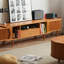 Meuble télé extensible en bois massif avec design incurvé