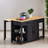 47 inch Kitchen Island with Extendable Dining Table, Rubber Wood Veneer Kitchen Table with Internal Storage Rack, Power Outlet, Kitchen island with Storage 2 Drawers 2 Cabinet-790495417