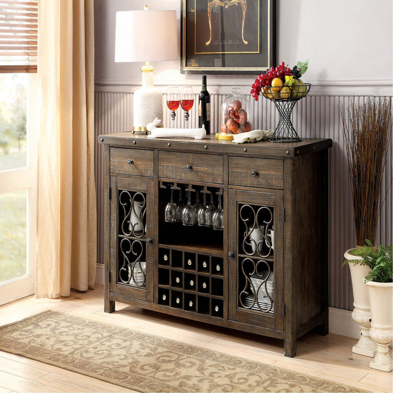 1 pièce Serveur en bois massif avec tiroirs de rangement fonctionnels