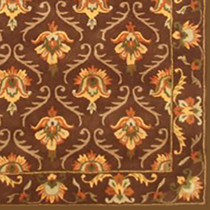 Rectangle brun Tapis décoratif en laine Touffeté à la main 8 pi x 11 pi, Rectangle 8 pi x 11 pi
