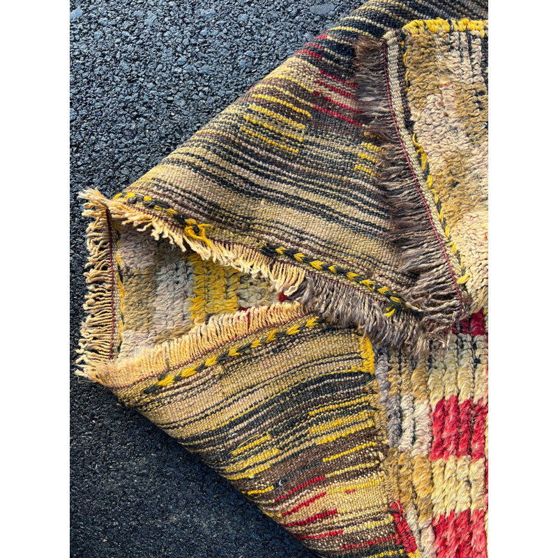 Tapis turc antique à motif damier