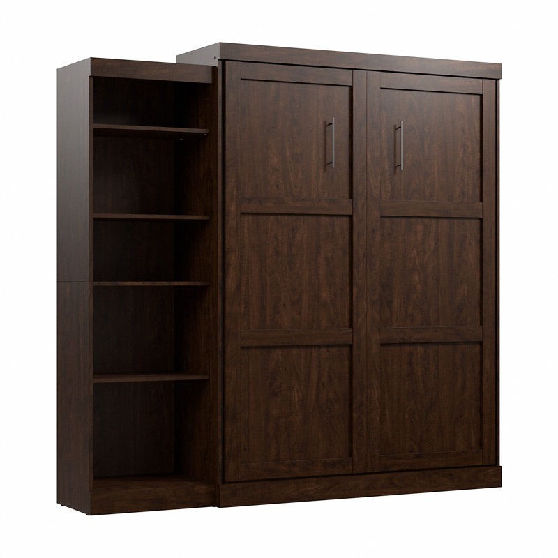 Lit escamotable avec rangement Arlex, Chocolat, Reine