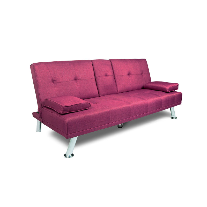 Eliahu Twin 66.2'' Upholstered Convertible Sofa, Purple