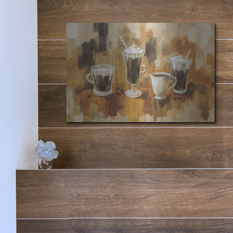  «Abstract Coffee 1» par Silvia Vassileva, art mural en métal, 16 po x 12 po, H 12 po x l 16 po