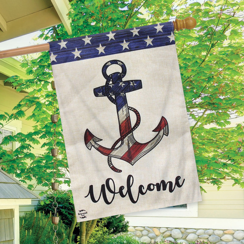 Drapeau de maison Amercian Anchor Burlap