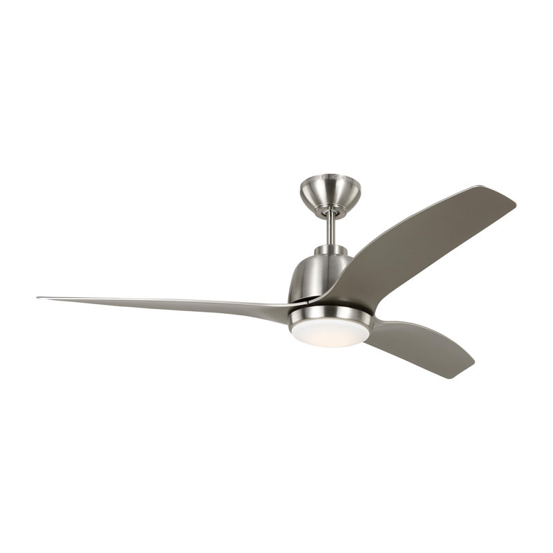 Avila LED Downrod Ceiling Fan, Brushed Silver