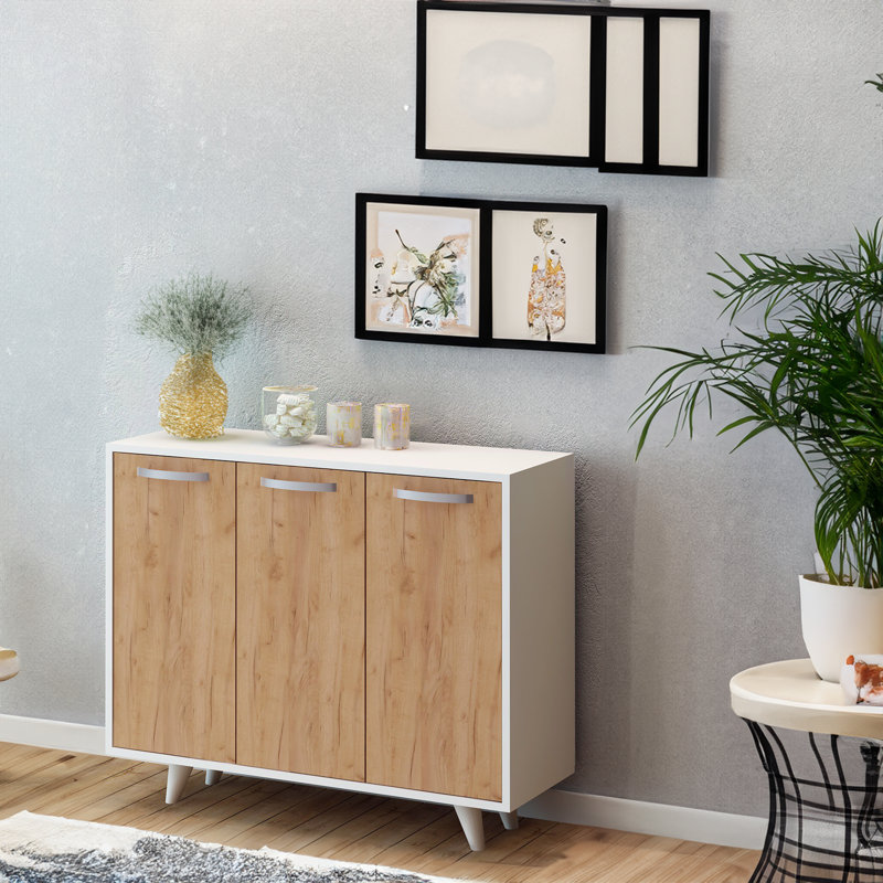 Décoratif, Blanc/chêne