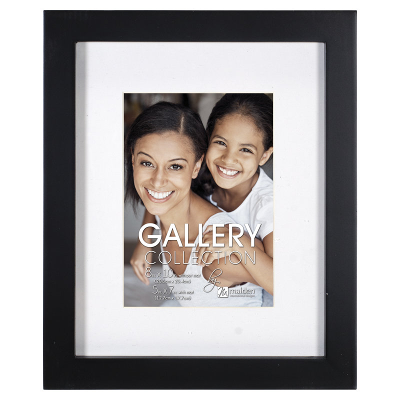 Black Matte Picture Frame with Mat, 5'' x 7''