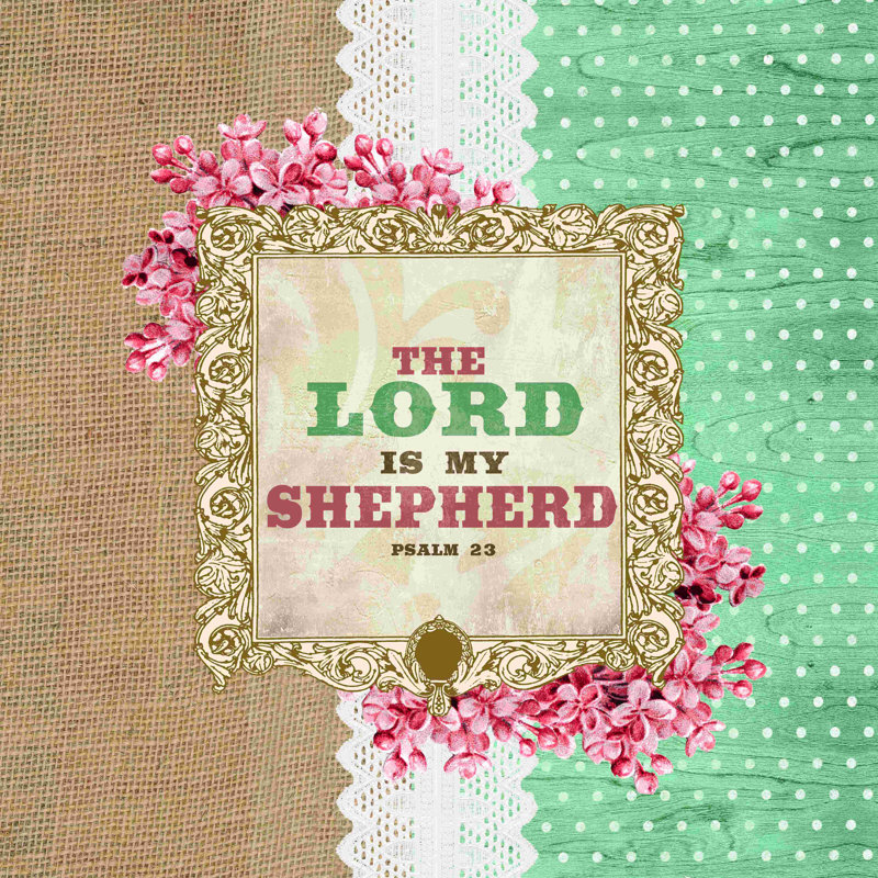 " Psalm 23 2 ", 12" H x 12" W