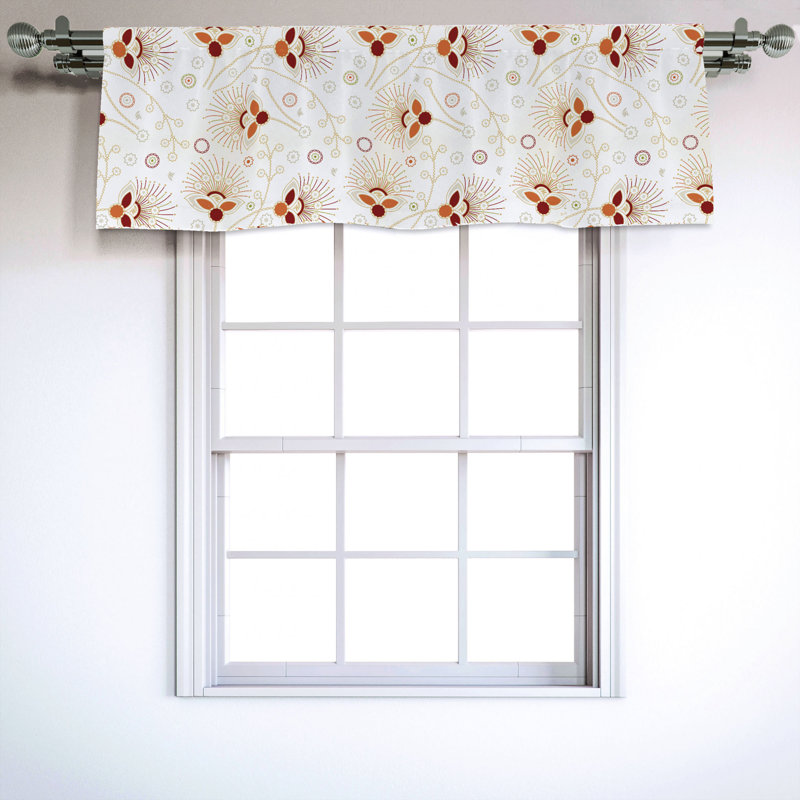Sateen Floral Ruffled Window Valance