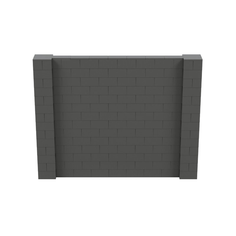 Ensemble mural de blocs géants 7 'T, H 84 po x L 108 po, Gris foncé