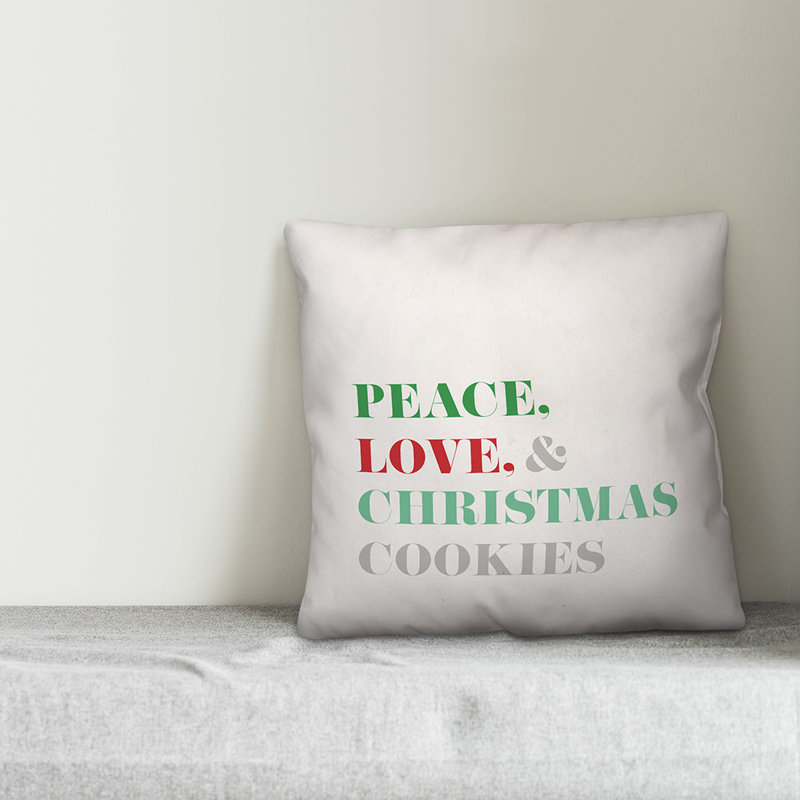  Coussin décoratif Peace Love and Christmas Cookies