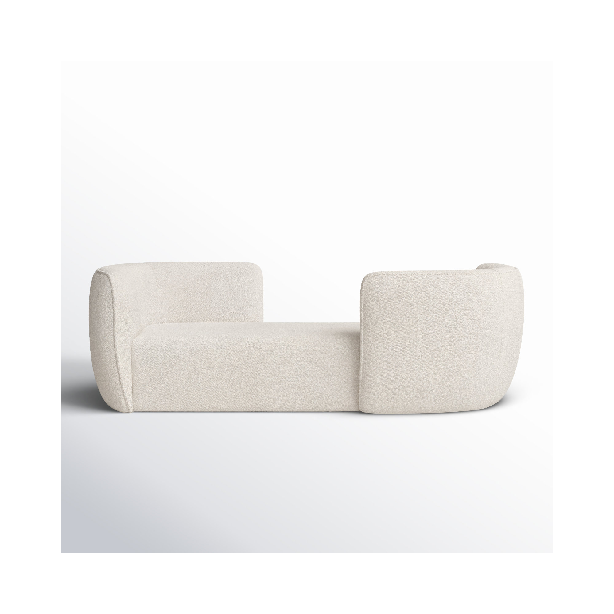 Orbit 70" Boucle Chaise Lounge, Cream Boucle Fabric
