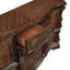 Commode de luxe formelle à finition brune foncée avec 5 tiroirs décoratifs dorés et armoire de rangement 1pc