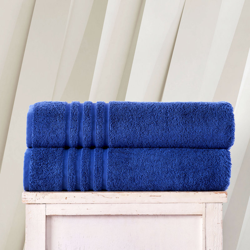 2-Pack Jumbo 100% Cotton Bath Sheets, Oversized and Absorbent, Navy