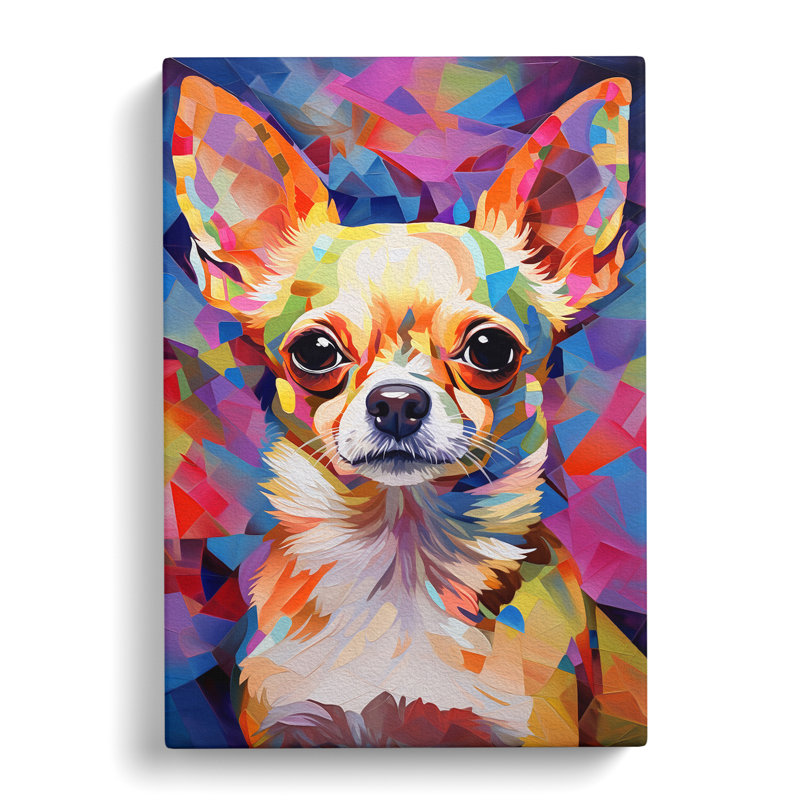 Chihuahua Orphism No.3 - Print on Canvas, 76cm H x 50cm W x 3cm D