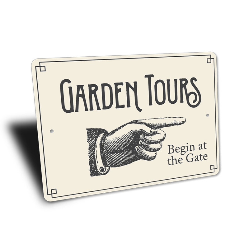 Panneau directionnel en aluminium Garden Tours, H 12 po x l 18 po x P 0,06 po