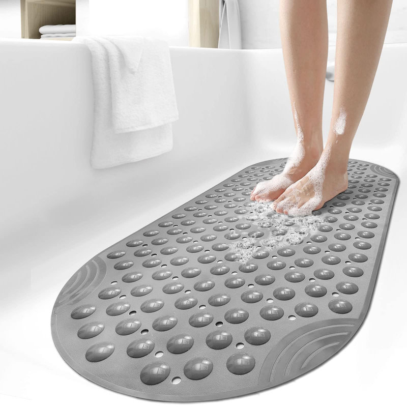 Delapaz Plastic / Acrylic Non-Slip Shower Mat, Gray