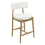 Ensemble de 2 tabourets de comptoir Mid-Century modernes (naturel et beige)-119320427