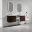 Ensemble de meuble-lavabo flottant à double porte 60 po avec lavabo en résine blanche