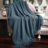 Tweed Knitted Throw Blanket