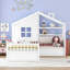 Lit simple avec canapé, lit plateforme pour enfants avec deux tiroirs et tablette de rangement