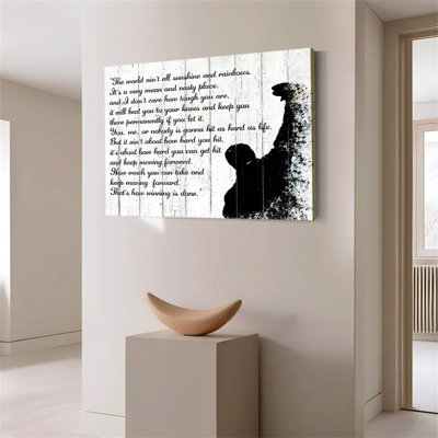 Black and white copywriting poster