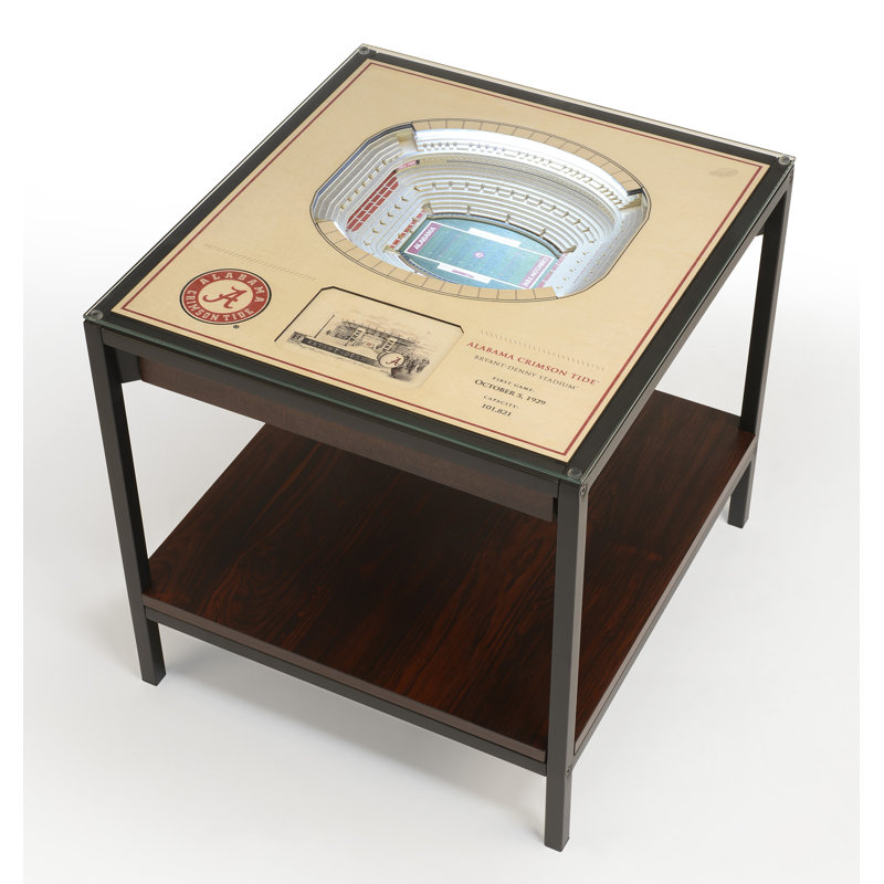 Glass Top End Table, University of Alabama