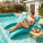 HDPE Foldable In-Pool Outdoor Chaise Lounge - Set of 2, Blue-126552654