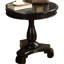 Table d'appoint ronde noire, piédestal en bois, table d'appoint 26 po x 26 po x 26,5 po, construction stable-1671996342