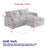 L-Shaped Sectional Sofa Corduroy Fabric 2-Seater Sofa with 1 Ottoman, Deep Seat & 2 Pillows-1130674062