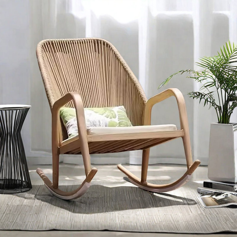 Chaise berçante simple simple et moderne, Brun