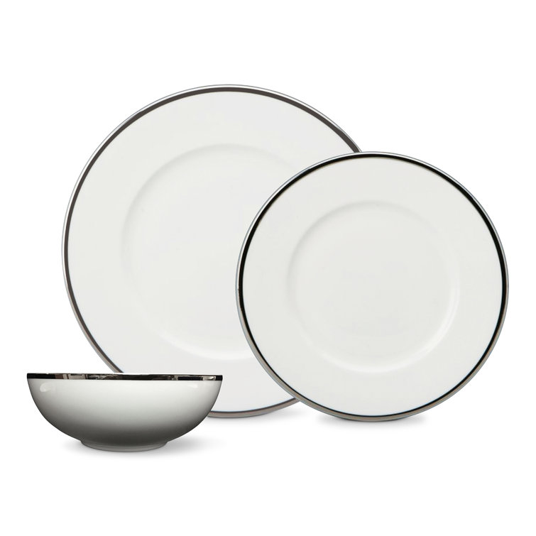 Comet Platinum 3 Piece Bone China Piece Place Setting Set, Service for 1