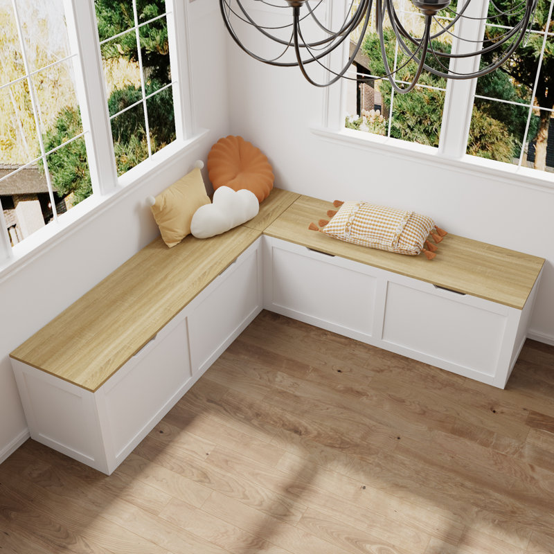 Corner Shoe Storage Bench, White