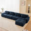 Canapé modulaire en forme de L de 153 po, tissu velours côtelé, 4 places, capitonné, sans assemblage-473519475