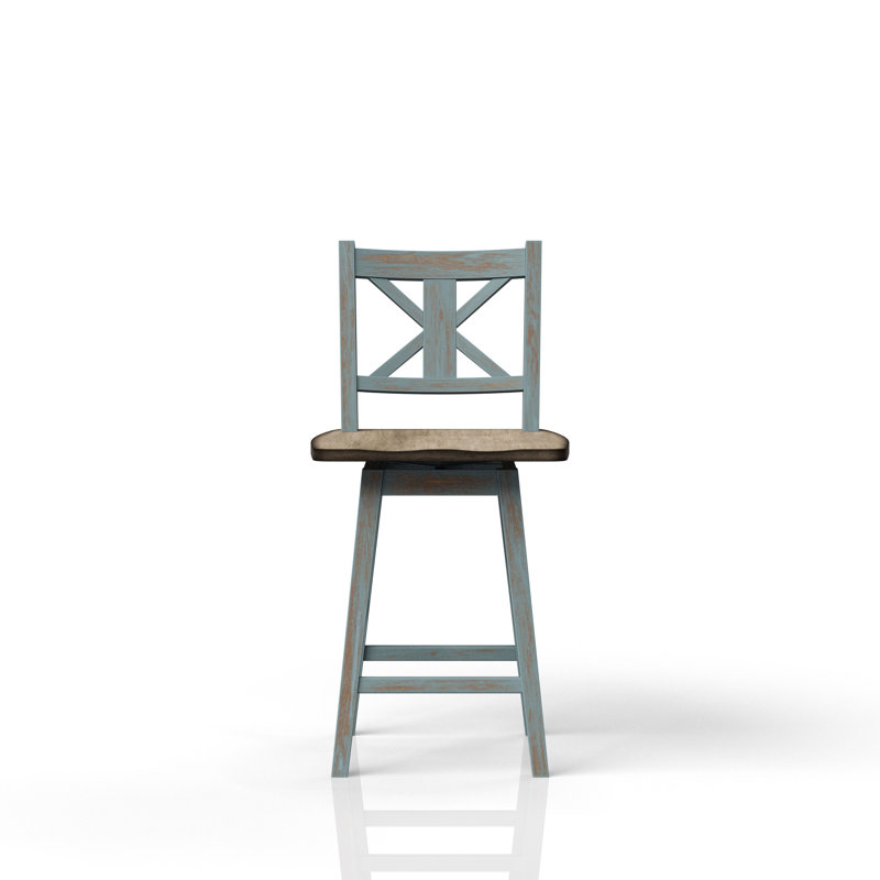 Tabouret de comptoir pivotant avec structure en bois